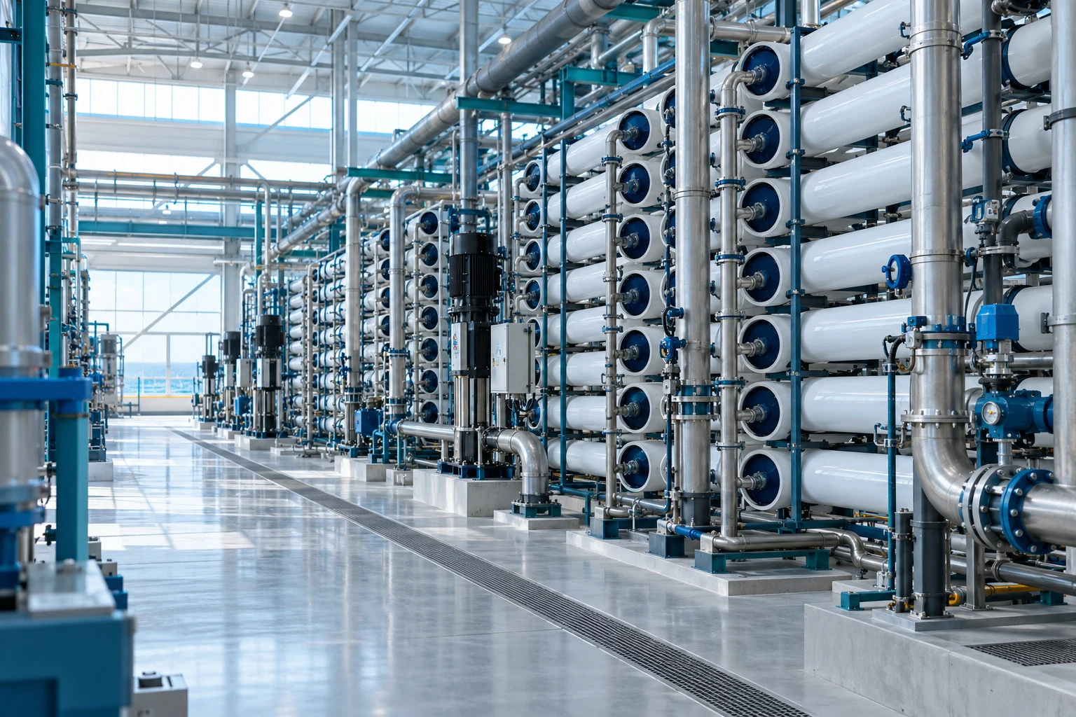 Illustrative desalination and fluid-handling context